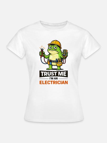 Elektriker-Frosch-Maskottchen Tee - Frauen T-Shirt - Weiß