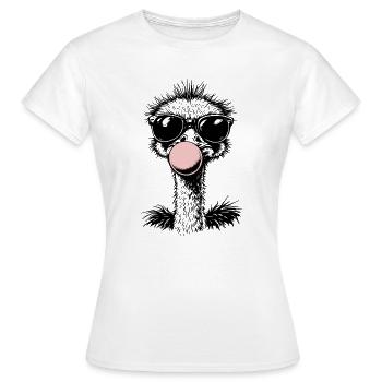 Cooler Strauß blast Kaugummi - Frauen T-Shirt - Weiß - Vorne - AI Model Female 172 dark (172cm)