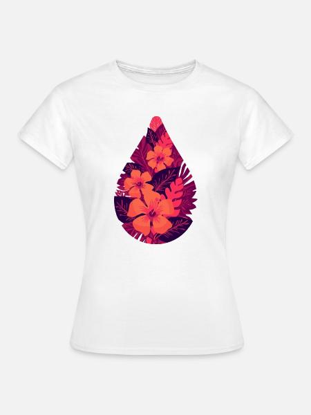 Flora Feuerblätter - Frauen T-Shirt - Weiß