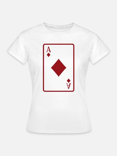 Pokerkarte - Frauen T-Shirt - Weiß
