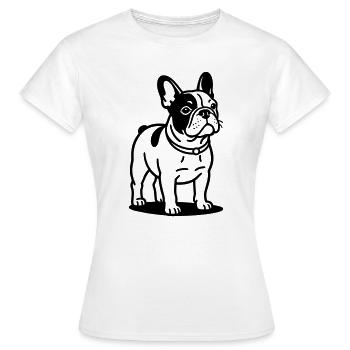 Bouledogue français - T-shirt Femme - blanc - Devant - AI Model Female 172 dark (172cm)