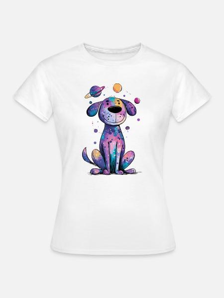 Galaktischer Welpen im All - Frauen T-Shirt - Weiß