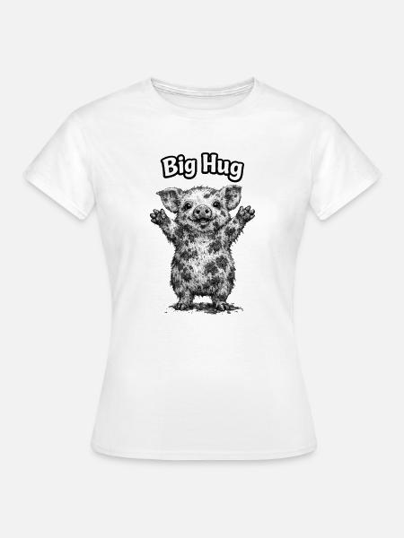 Ferkelchen Umarmung - Frauen T-Shirt - Weiß