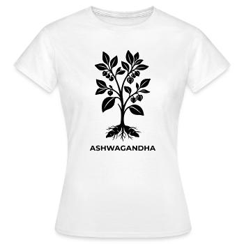 Ashwagandha Plant Silhouette - Women's T-Shirt - white - Front - AI Model Female 172 dark (172cm)