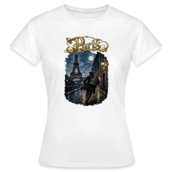 Paris bei Vollmond - Frauen T-Shirt - Weiß - Vorne - AI Model Female 172 dark (172cm)