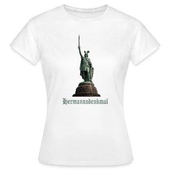 Hermannsdenkmal - Frauen T-Shirt - Weiß - Vorne - AI Model Female 172 dark (172cm)