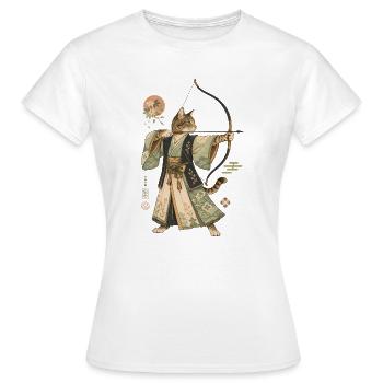 Archer japonais - Tir à l’arc des chats - T-shirt Femme - blanc - Devant - AI Model Female 172 dark (172cm)