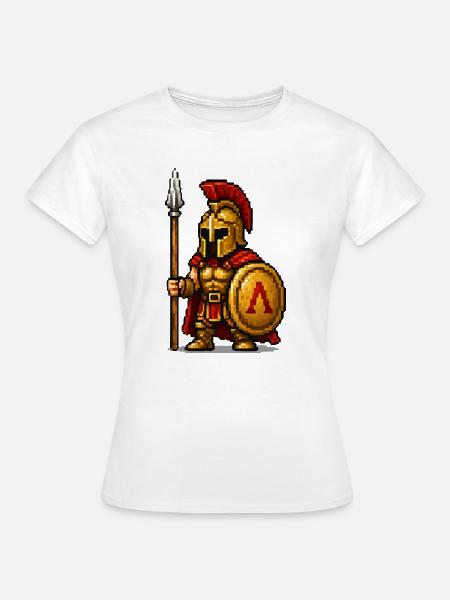 Römischer Spartaner Pixelheld - Frauen T-Shirt - Weiß