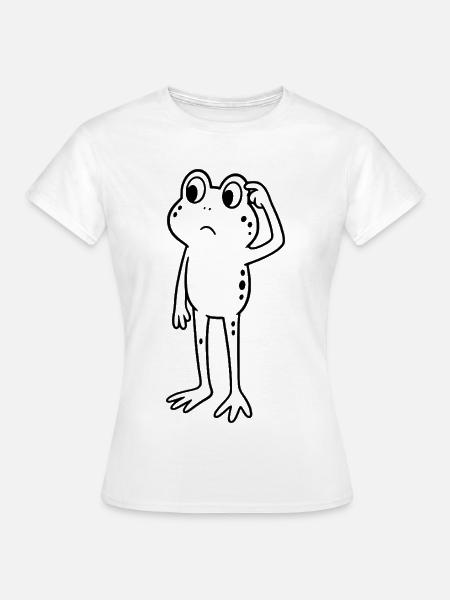 Frosch grübeln überlegen - Frauen T-Shirt - Weiß
