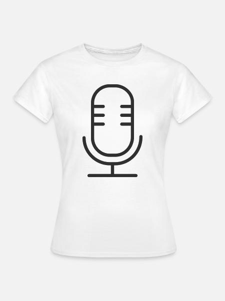 Mikrofon-Linien-Symbol - Frauen T-Shirt - Weiß