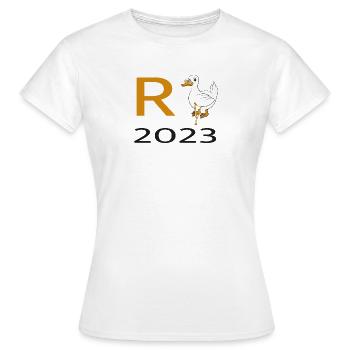 Rente Ente 2023 - Frauen T-Shirt - Weiß - Vorne - AI Model Female 172 dark (172cm)