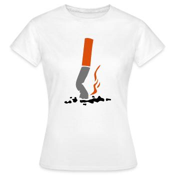 zerschmetterte Zigarette - Frauen T-Shirt - Weiß - Vorne - AI Model Female 172 dark (172cm)