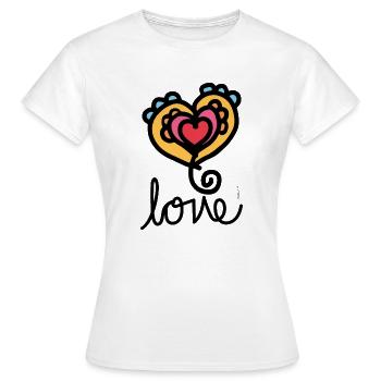 PrintLove - Women's T-Shirt - white - Front - AI Model Female 172 dark (172cm)