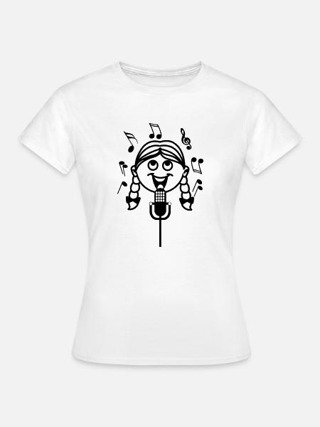 Sängerin mit Mikrofon - Frauen T-Shirt - Weiß