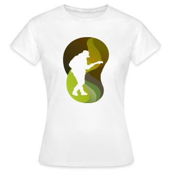 Elektrogitarre Gitarrist - Frauen T-Shirt - Weiß - Vorne - AI Model Female 172 dark (172cm)