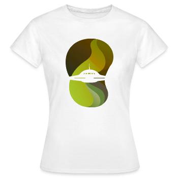 Mars Ufo Raumschiff - Frauen T-Shirt - Weiß - Vorne - AI Model Female 172 dark (172cm)