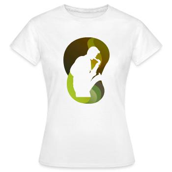 Saxophoniste fanfare Orléans - T-shirt Femme - blanc - Devant - AI Model Female 172 dark (172cm)