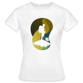 Wanderer Trekker Hiking - Frauen T-Shirt - Weiß - Vorne - AI Model Female 172 dark (172cm)