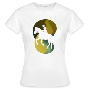 Pferd Hufe Ross - Frauen T-Shirt - Weiß - Vorne - AI Model Female 172 dark (172cm)