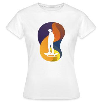 Planche à roulettes Kickflip Patinage - T-shirt Femme - blanc - Devant - AI Model Female 172 dark (172cm)