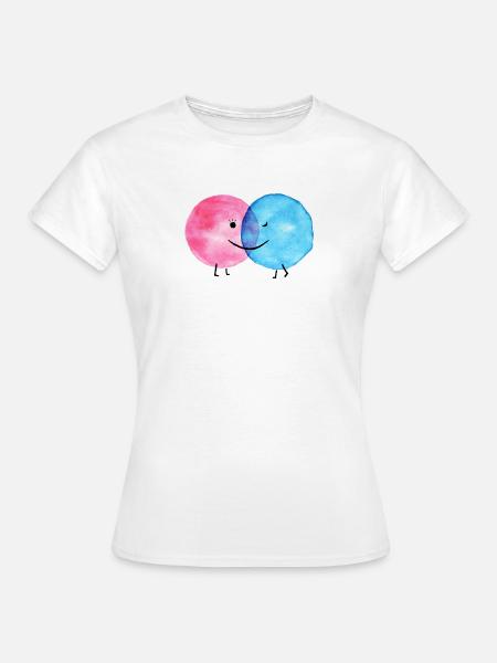 DOTLOVE ICH LIEBE DICH WASSERFARBE - Frauen T-Shirt - Weiß