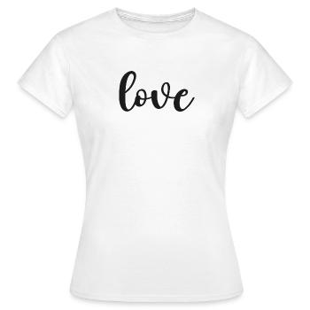 Lettrage d’amour en calligraphie Amour - T-shirt Femme - blanc - Devant - AI Model Female 172 dark (172cm)