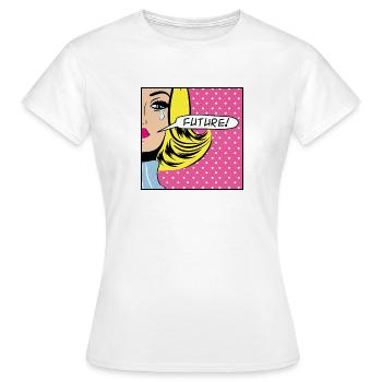Pop Art der Zukunft - Frauen T-Shirt - Weiß - Vorne - AI Model Female 172 dark (172cm)