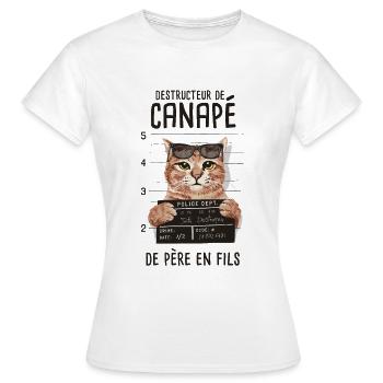 Chaton cadeau drôle humour rigolo chat - T-shirt Femme - blanc - Devant - AI Model Female 172 dark (172cm)