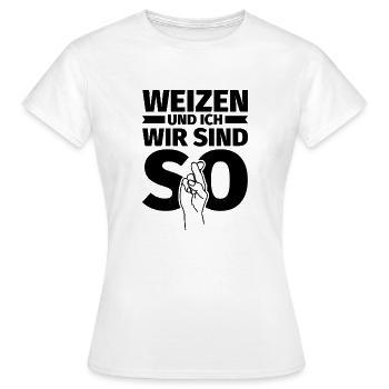 Weizen und ich wir sind so - Frauen T-Shirt - Weiß - Vorne - AI Model Female 172 dark (172cm)