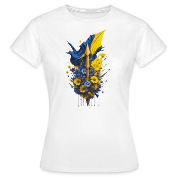 Solidarité, Liberté, Ukraine - T-shirt Femme - blanc - Devant - AI Model Female 172 dark (172cm)