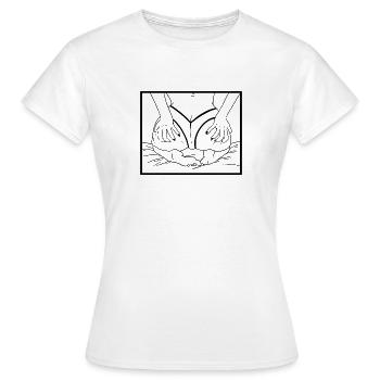 BDSM Fetisch Kunst Gesäß Lust und Liebe - Frauen T-Shirt - Weiß - Vorne - AI Model Female 172 dark (172cm)