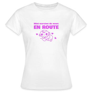 t-shirt annonce grossesse version de nous en route - T-shirt Femme - blanc - Devant - AI Model Female 172 dark (172cm)