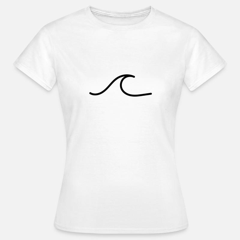 Black minimalistic ocean wave ocean wave - Women's T-Shirt - white