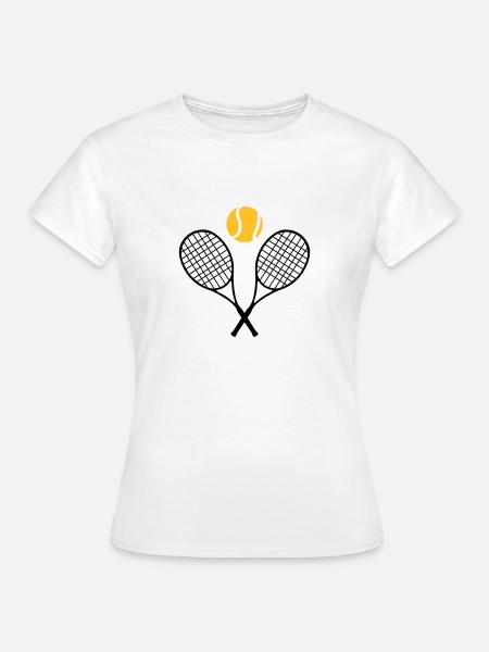Tennis, tennis racket and tennis ball (cheap!) - T-shirt Femme - blanc