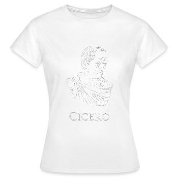 ritratto di Cicerone, disegno tratteggiato, bianco - Frauen T-Shirt - Weiß - Vorne - AI Model Female 172 dark (172cm)