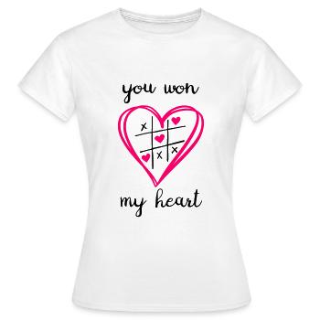 Tu as gagné mon cœur - T-shirt Femme - blanc - Devant - AI Model Female 172 dark (172cm)