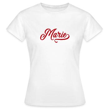 Marie - Prénom - T-shirt Femme - blanc - Devant - AI Model Female 172 dark (172cm)