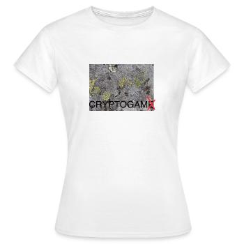Cryptogam - kein Kryptospiel - Frauen T-Shirt - Weiß - Vorne - AI Model Female 172 dark (172cm)