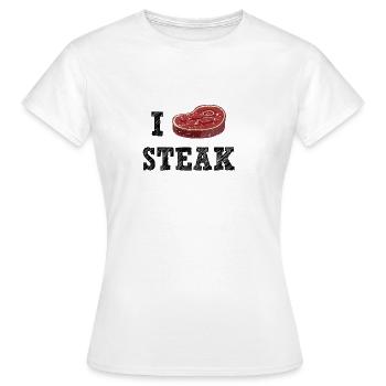 I Love Steak - Frauen T-Shirt - Weiß - Vorne - AI Model Female 172 dark (172cm)