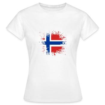 Norway flag paint blot blob stain blotches - Women's T-Shirt - white - Front - AI Model Female 172 dark (172cm)