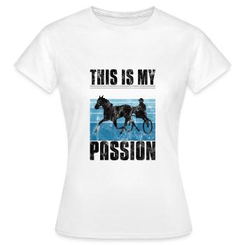 C’est ma Passion Trotting Races Retro - T-shirt Femme - blanc - Devant - AI Model Female 172 dark (172cm)