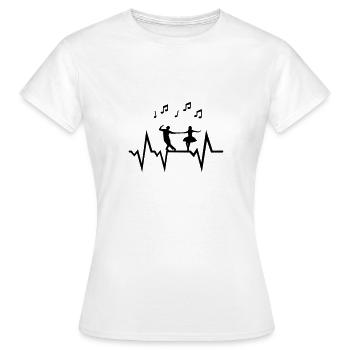 Dancer & Heartbeat with music notes - T-shirt Femme - blanc - Devant - AI Model Female 172 dark (172cm)
