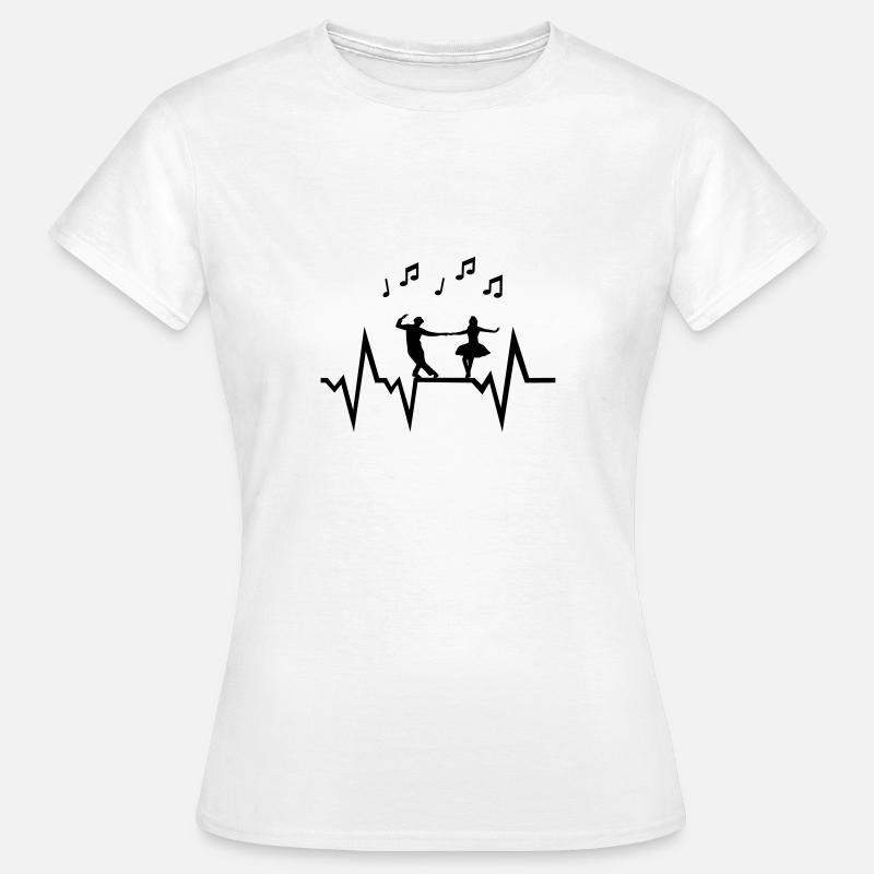 Dancer & Heartbeat with music notes - Women's T-Shirt - white
