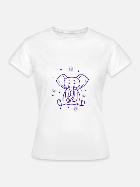 süßer Baby Elefant - Frauen T-Shirt - Weiß