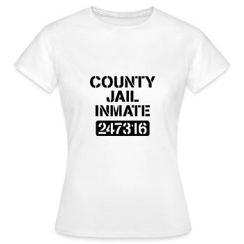 County Jail Inmate JGA Bachelorette Party Prison - Women's T-Shirt - white - Front - AI Model Female 172 dark (172cm)