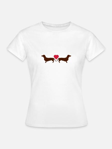 Mein Herz für Dackel - Frauen T-Shirt - Weiß