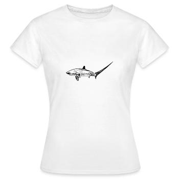 Eleganter Fuchshai - Frauen T-Shirt - Weiß - Vorne - AI Model Female 172 dark (172cm)
