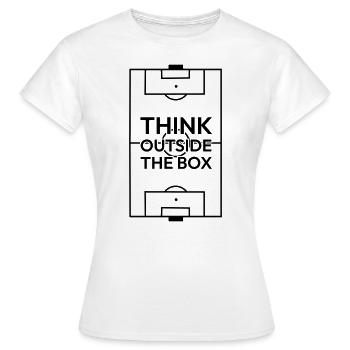 Fußball Taktik Think Outside The Box - Frauen T-Shirt - Weiß - Vorne - AI Model Female 172 dark (172cm)
