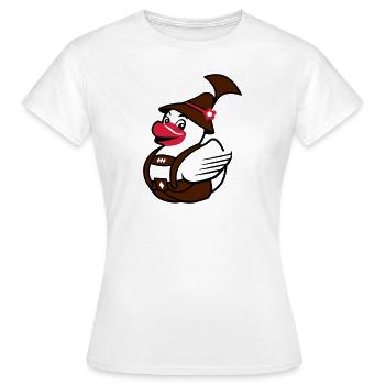 Entlein in den Lederhosen - Frauen T-Shirt - Weiß - Vorne - AI Model Female 172 dark (172cm)