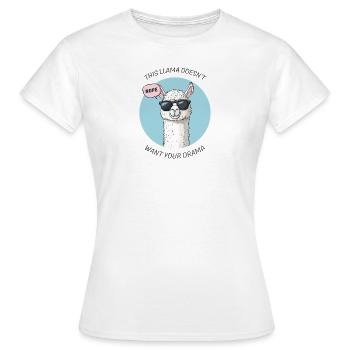 Drama Lama without Drama - Frauen T-Shirt - Weiß - Vorne - AI Model Female 172 dark (172cm)